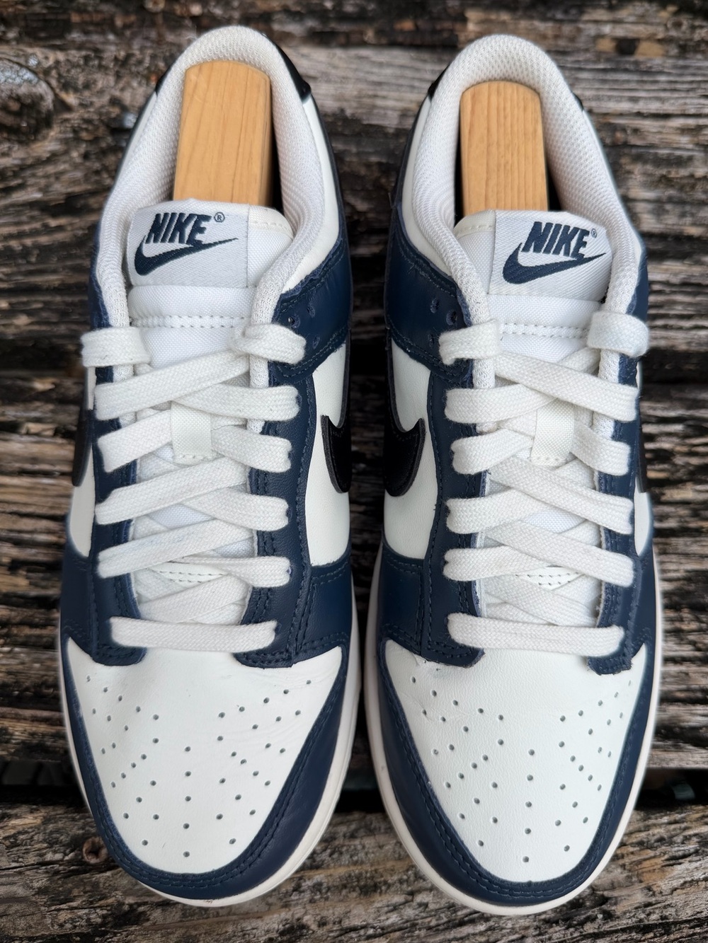 Nike Dunk Low 'Armory Navy Blue Black Sail' Women’s Sz 7 Leather Sneakers X3 - Picture 7 of 15